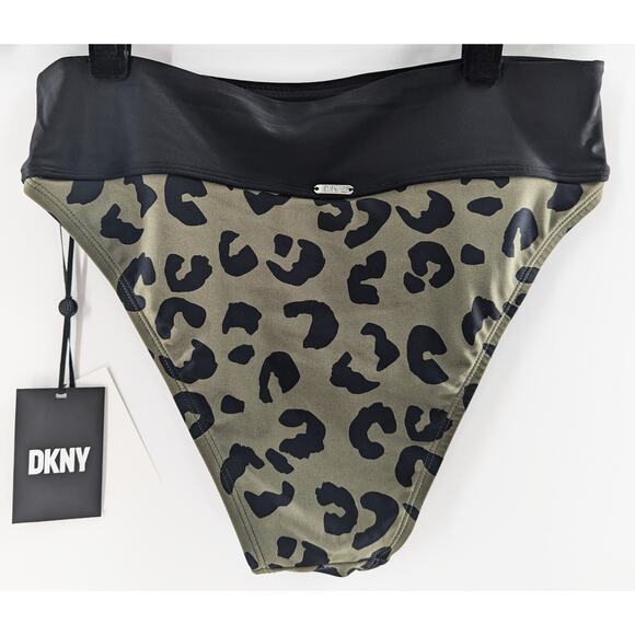 DKNY Swim Leopard Print Bikini Bottom High Waist - Picture 5 of 10